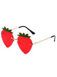 1 Piece Of Frameless Strawberry Glasses, Funny Personalized Unframe Party For Men And Women, Dance Party Glasses,