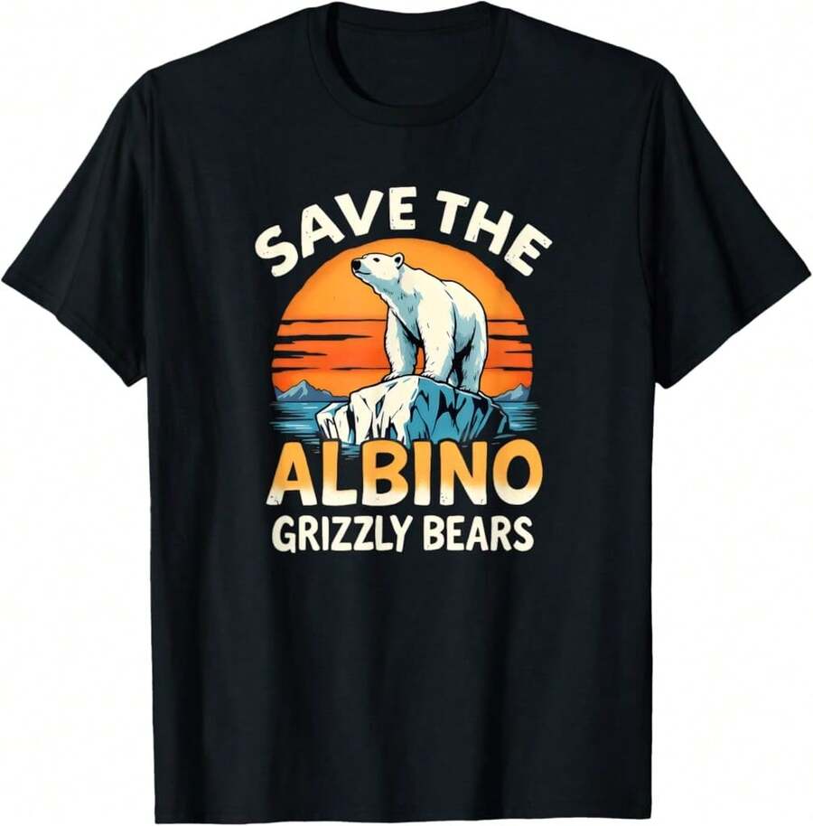 Save The Albino Grizzly Bears Polar Bear T-Shirt]Asc Gifts For Her - Black - View 1