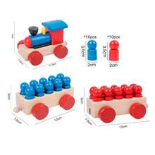 Juguete Tren De Madera Formas Geometricas Aprendizaje Matematicas Educacion Temprana - Multicolor - Ver 11