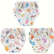 3pcs Baby Breathable Diaper Underwear, Newborn Potty Training Pants, Washable For Boys And Girls, Silk Material For All Seasons, Leak-Proof Absorbent Reusable Diapers, Suitable For Baby Boys And Girls, Multiple Combinations, Essential Baby Items - Multicolor - View 2
