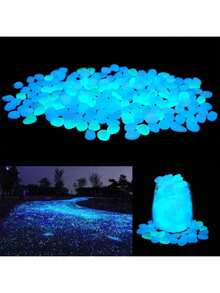100/300pcs Glow In The Dark Rocks Outdoor,White Solar Rocks For Landscaping, Outdoor Decor Glow In The Dark Stones, Glowing Pebbles For Garden Backyard Patio Lawn Path, Powered By Sunlight - Multicolor - View 3