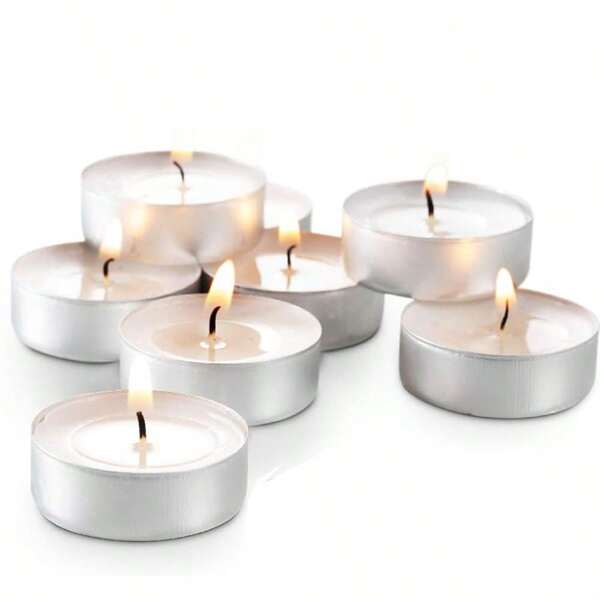6 Stücke/10 Stücke Teelichter - Teelampenkerzen, unduftende Teebaum Lampen, geeignet für Heimdekoration, Schwimmbad, Hochzeit, Notfall, Weihnachten, Halloween, Party, Spa-Zentrum