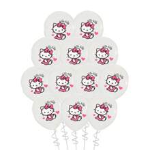 Sanrio 12 Stücke 12 Zoll Sanrio Hello Kitty Geburtstags-Party Latex Luftballons, Geburtstags-Party Deko Luftballons, Hello Kitty Latex Luftballons, Hello Kitty Luftballons, Hello Kitty Themen Party Deko