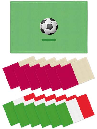 Napperon en lin motif de football créatif, dessous de plat surprise, napperon résistant à la chaleur pour repas, cuisine, extérieur, pique-nique, mariage, festival. Convient pour salle à manger, cuisine, extérieur.