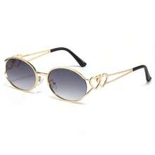 1 副女士复古风格时尚眼镜 - 金框雙灰 - 查看 2