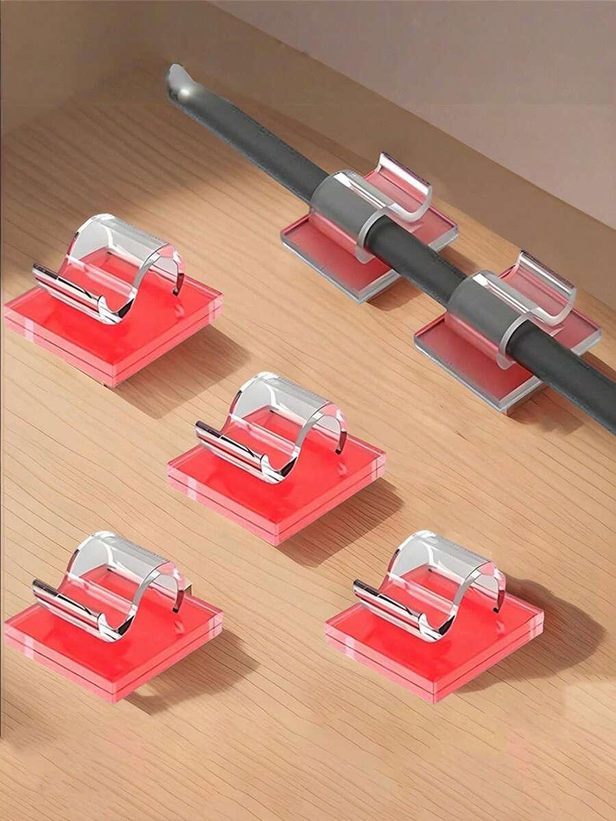 50Pcs Cable Clips Organizer Drop Wire Holder Organizer Clamp USB Data Line Home Wire Clips Accessories Cord Management Self-Adhesive Cable Manager Fixed Clamp Wire Winder - Multicolor - View 1