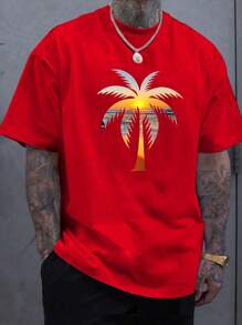 Couples, Gifts, Men's Tops, Women's Tops Fashion Letter Pattern Men's T-Shirt Pure Cotton Skin Comfortable , Suitable For Sports Out At Home Suitable For Lovers Loved Ones