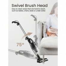 Grey 2 In1 Stick Handheld Vacuum Cleaner 1000W Corded Lightweight - Black - View 3