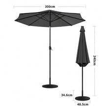 3M Garden LED Parasol Umbrella With 14KG Round Base - 1 - View 4