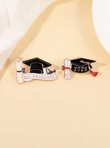 1/5pcs New 2025 Graduation Season Doctoral Cap Pin, Creative Graduation High Exam Full Marks Commemorative Badge, Graduation Decorations 2025, Graduation, Pins For Clothes