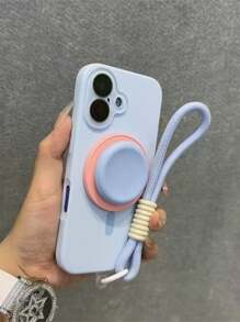 1pc New Solid Color Matte Circular Silicone MagSafe Magnetic Holder With Super Strong Adsorption, Suitable For Women Compatible With IPhone, Android Phone, Gift For Birthday, Family, Friends Push-Pull Phone Grip, Phone Holder, Phone Accessories