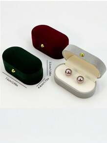 Premium Plush Velvet Portable Jewelry Box Organizer - Compact Storage For Single Rings, Couple Rings, Stud & Drop Earrings - Multi-Functional Travel Case For Home, Business Trips, Gifts With Dustproof Design For Women Storage Organizer Travel Essentials Gift Back To School