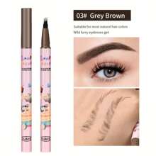 4 Colors Waterproof 4-Prong Eyebrow Pencils, Smudge-Proof, Sweat-Resistant, Long-Lasting, Dark Brown, Ash Brown, Black, Light Brown Liquid Eyebrow Pencils