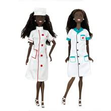 5pcs Nurse & Doctor Uniform Set Plus 4pcs Y2K Style Top And Pants Outfit For 11.5 Inch Female Doll, Casual Decor And Toys