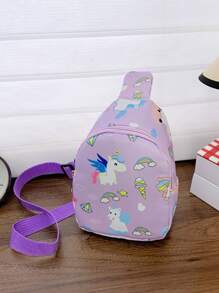 Bolsa para niños y niñas, bolsa cruzada de monedas con diseño de dibujos animados, mochila pequeña casual al aire libre para el pecho, para lápiz labial, brochas, cuidado de la piel, teléfono móvil, monedas, artículos pequeños
