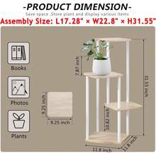 Plant Stand 5 Tier Indoor Metal Flower Shelf For Multiple Plants Corner Tall Flower Holders For Patio Garden Living Room Balcony Bedroom, Black (5 Tier-Black) - 4層-白色+索諾瑪橡木 - 查看 4