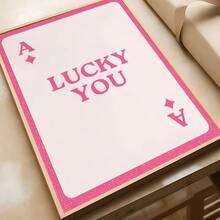 1张/3张墙面艺术海报，可选带框/不带框，现代风格，粉色和奶油色美学幸运卡海报，防水自粘纸贴纸，适用于咖啡馆、酒吧、房间墙面装饰 - 彩色 - 查看 22