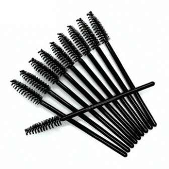 50pcs Disposable Eyelash Brushes, Mascara Wands, Eyelash Curler Spiral Brushes, Eyebrow & Eyeshadow Makeup Tools Set, Glitter Applicator Accessories