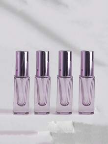 1/4 件 3/5/10ml 玻璃香水喷雾瓶，带铝制喷雾器，可再填充旅行雾化器