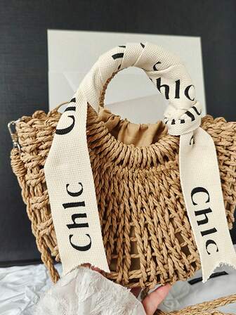 轻巧半圆形编织草编包，女士夏季斜挎包，休闲沙滩手提包，适合节日迷你简约草编包，母亲节礼物，适合妈妈，适合少女，女大学生，非常适合大学、户外、旅行、郊游