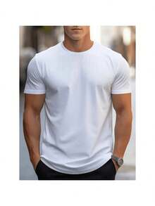 Kit Of 3 Men's Plain T-Shirts Premium Combed Mesh 100% Cotton Basic Summer - Khaki - View 3