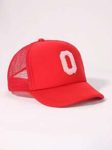 1 pieza Gorra de béisbol de ala suave rosa para bebé y niño pequeño, elegante y versátil, apta para niños y niñas, para salidas diarias de verano, gorras con visera - Rojo - Ver 37