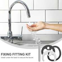 5pcs Stainless Steel Faucet Fixing Hardware Kit - Includes Washers, Locking Nuts, Horseshoe Pieces For Faucet Repair