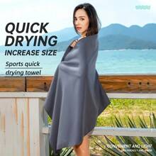 Toalla deportiva de secado rápido de 40x80/76x152cm de tela de microfibra en color azul, gris, verde, naranja para natación, gimnasio, acampada, correr, playa