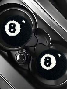 2 件黑色台球形硅胶杯垫，防滑耐热汽车杯架杯垫，汽车配件 - 黑白 - 查看 5