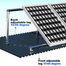 Lospitch Solar Panel Bracket 0-60° Individually Adjustable Flat Roof Mounting Assembly, Solar Module Bracket, Solar Panel Mounting For Wall, Flat Roof, Boat, Mobile Home (2 Pairs) - Silver 2 Pairs - View 5