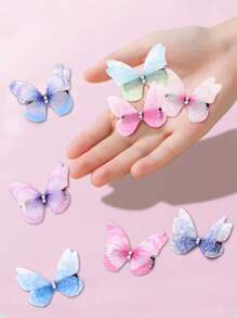 10 pièces - épingle à cheveux papillon, décorations de papillon pastel doux et assortis, épingle à cheveux élégante pour franges, ornement de cheveux pour dames, pince à cheveux unique, papillons en tissu 3D de simulation pour projets DIY, décoration d'art et accessoires photo, décorations de fête, décorations d'anniversaire, décorations d'été