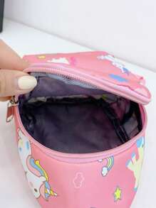 Bolsa para niños y niñas, bolsa cruzada de monedas con diseño de dibujos animados, mochila pequeña casual al aire libre para el pecho, para lápiz labial, brochas, cuidado de la piel, teléfono móvil, monedas, artículos pequeños
