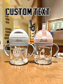Customized Baby Feeding Bottle, Sippy Cup, Newborn Infant Water Cup With Straw, Children Toddler Milk Bottle,Christmas Gift Supplies - C Type Children's Water Cup - View 2