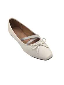Zapatos planos de unicolor versátiles y casuales, para el verano - Blanco - Ver 3