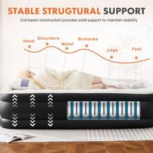 Portable Instant Inflation Air Mattress With Built-In Pump - Heavy-Duty 660lb Capacity, 3 Height Options (16/18/22"), Compact & Lightweight, Non-Slip Base, Twin/Queen Sizes - Perfect For Camping, Travel, Guest Beds & All-Season Use!