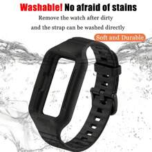 Funda de goma + correa compatible con Hua Wei Band 9 8 7 6, correa de silicona impermeable y funda en un solo accesorio de repuesto para banda de reloj con Hua Wei 9 8 7 6/ Honor Band 6 7, regalo para hombres y mujeres
