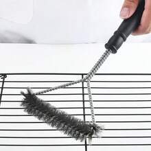 Multifunctional Cleaning Scrub Brush, Triangular Stainless Steel Wire BBQ Grill Cleaning Tool, Outdoor Barbecue Cleaning Accessory - Multicolor - View 3