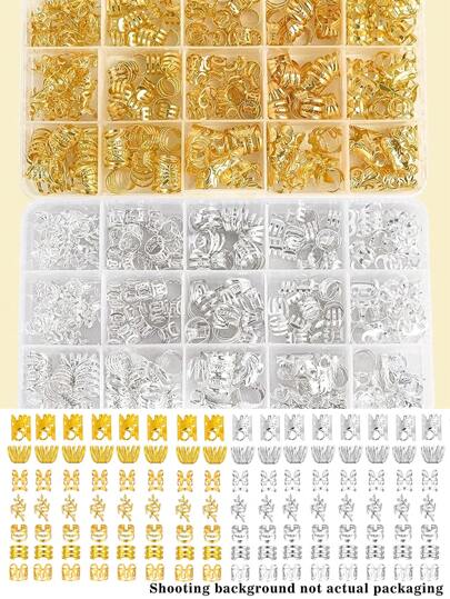 70Pcs Hair Beads Hair Cuffs Braiding Hair Rings Alloy Hair Charms For Loc Braids Hair Adjustable Metal Braid Hair Jewelry Hair Accessories Hair Clips, School Stuff