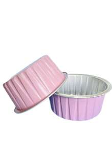 Mini Baking Tray With Lid - Disposable Aluminum Foil Square Cup, Suitable For Cupcakes, Brownies, Muffins And Desserts - Perfect For Weddings, Parties And Kitchens, Essential For Kitchen Baking | Modern Kitchenware | Ribbed Texture Cup