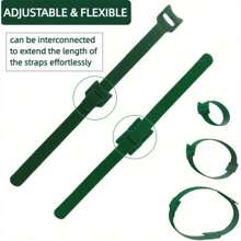 100 pièces d'attaches auto-adhésives pour plantes - Ruban vert flexible de support pour plantes de jardin pour vignes, tiges et câbles. Ruban artisanal réutilisable multifonctionnel dos à dos assurant des tâches de jardinage sécurisées