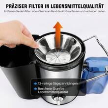 Vandise Juicer Machines, Cold Press Juicer, Whole Fruit And Vegetables With 2-Speed Setting, 3-Inch Wide Mouth Food Chute, Upgraded Version 1000W Motor Quick Juicing, 500ML Juice Cup Centrifugal Juicer Extractor Fruit And Vegetable Wide Feed Trough - 查看 7