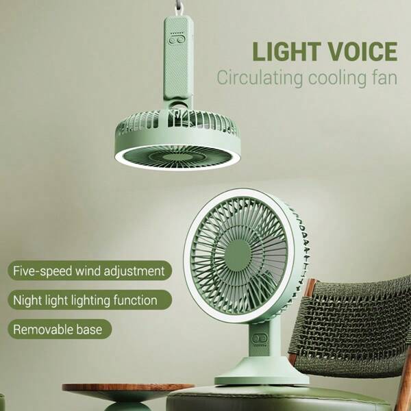 New Desktop Handheld Fan 1800mAh 5 Speed Adjustable With LED Display Remote Control Portable Mini Electric Fan Home Student Dormitory