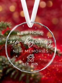 Nova Casa, Novo Começo, Novas Memórias, Novos Presentes de Inauguração da Casa, Enfeite Decorativo de Vidro 2025, Decorações de Natal para Nova Casa, Presentes de Inauguração para Nova Casa, Decoração de Árvore de Natal, Presente de Mudança para Família