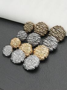 10 Stücke/Packung Runde Metallknöpfe mit geprägtem horizontalem Streifenmuster, geeignet für Mäntel, Pullover, Jacken, Kleider, Hemden, handgefertigte Verzierungen, Stoff-Nähzubehör für DIY
