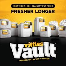 Vittles Vault Outback Stackable Plastic Dry Pet Food Storage Container For Dogs, Gray, 40 Pound Capacity