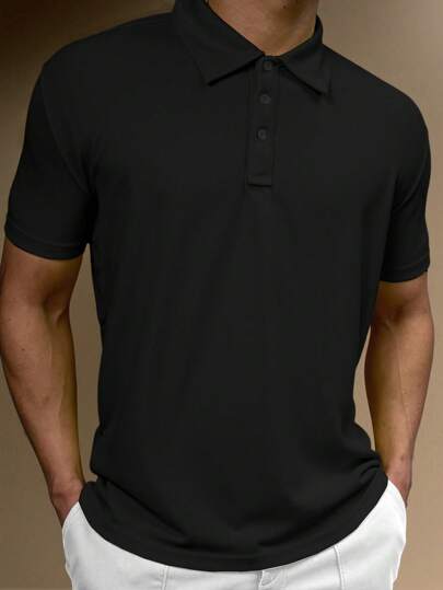 Speed mate Men's Summer Solid Color Golf Polo Shirts, Black, Coffee, Grey,Green Regular Fit Casual Business Golf Polo Shirts