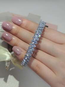 MOONSO 1 pieza Pulsera elegante y de moda con circonita, adecuada para que las mujeres la usen en ocasiones, diseño exclusivo, S8250