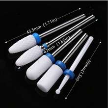 5pcs/Set Ceramic Tungsten Carbide Nail Drill Bit Rotate Burr Milling Nail Cutter Bits Electric Drill Machine For Manicure Pedicure Tools - Multicolor - View 3