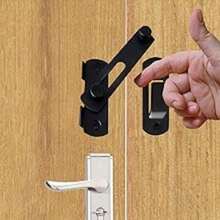2 C Barn Door Lock, Sliding Barn Door Lock Hardware Gate Latches, Carbon Steel Door Latches For Barn Door Cabinet Window Closet Door, Black - Black - View 10