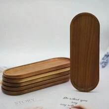 1 pieza Bandeja de madera, plato para comida, bandeja de servicio multiusos, apta para uso en el hogar, restaurante y fiestas, bandeja para desayuno, bandeja para pasteles, bandeja para pan, bandeja de cocina, bandeja para juegos de té, cocina